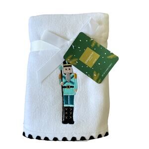 Kassatex Embroidered NUTCRACKER Hand Towels Set of 2 Christmas Fine Linens New